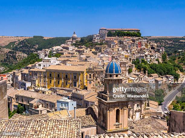 italy, sicily, val di noto, view over ragusa ibla - ragusa sicily stock pictures, royalty-free photos & images