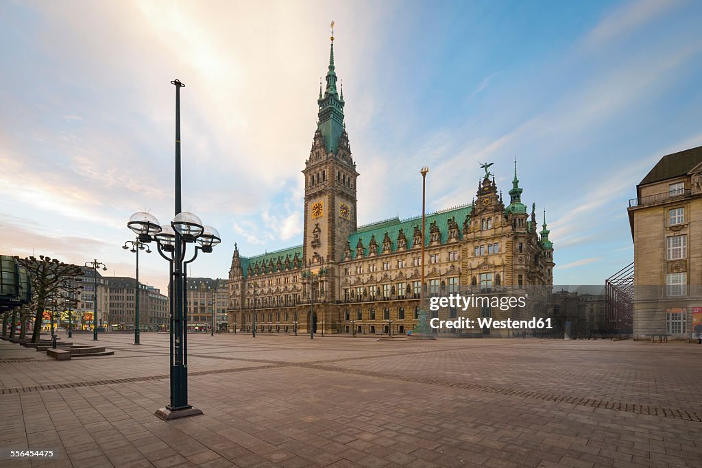 Germany, Hamburg, City Hall in the morning