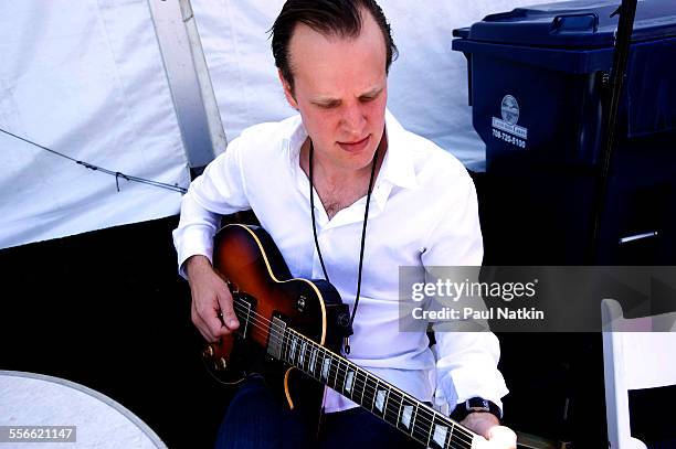 American Blues musician Joe Bonamassa performs onstage at Eric Clapton's Crossroads Guitar Festival at Toyota Park, Bridgeview, Illinois, June 26,...