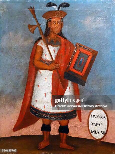 Spanish colonial portrait of the Inca King Huayna Capac, the eleventh Sapa Inca of the Inca Empire and sixth of the Hanan dynasty.