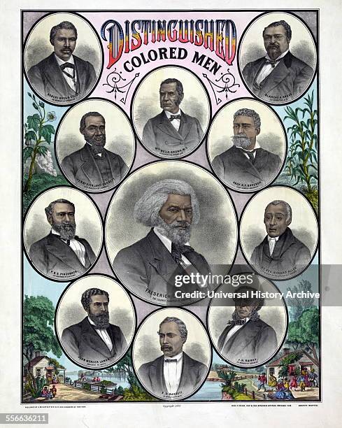 Distinguished Black men, by A. Muller & Co., c1883. Chicago, Illinois. Head and shoulder portraits. Frederick Douglass , Blanche Kelso Bruce ,...