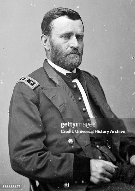 Portrait of President Ulysses S. Grant 18th President of the United States and Commanding General of the Union Army during the American Civil War....