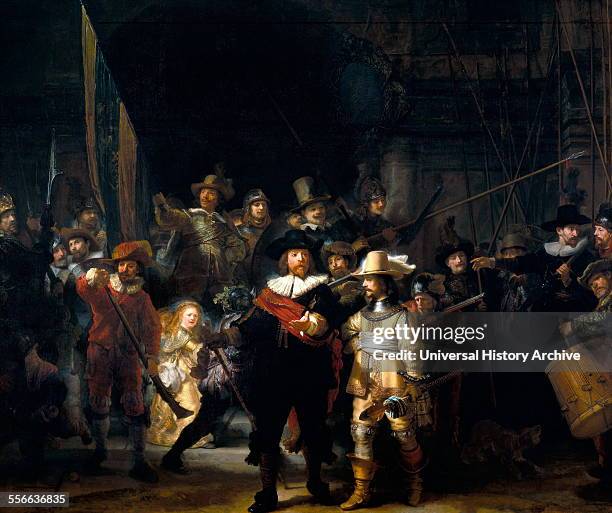 Rembrandt Harmenszoon van Rijn's painting titled 'The Night Watch'. Rembrandt Dutch painter and etcher of the Dutch Golden Age and Baroque period....