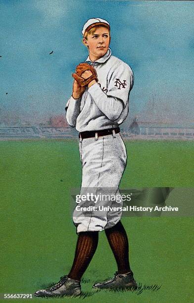 Christy Mathewson, New York Giants, baseball card portrait.