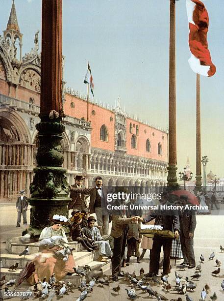 The Doges' Palace and the Columns of St. Mark's, Venice, Italy, 1900.