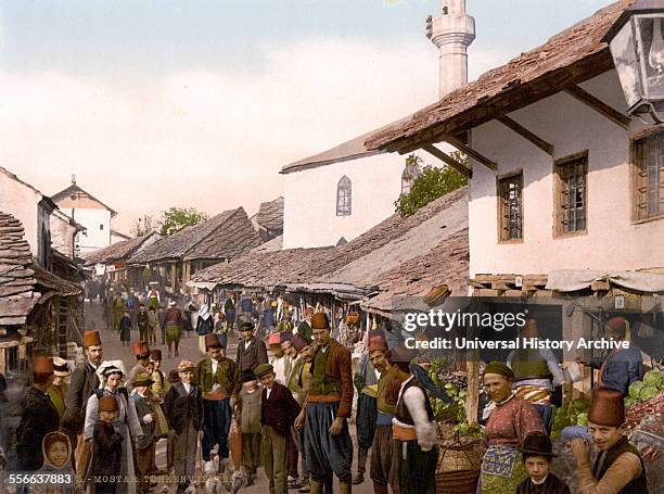 Mostar, Turkish quarter, Herzegovina, Austro-Hungary, 1900.