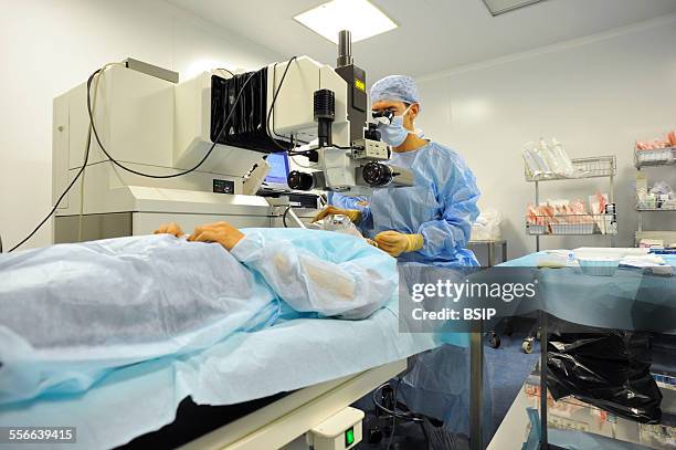 Eye Laser Surgery, Refractive eye surgery at the Adolphe de Rothschild Ophthalmology Foundation in Paris, Eye surgery using a femtosecond laser and...