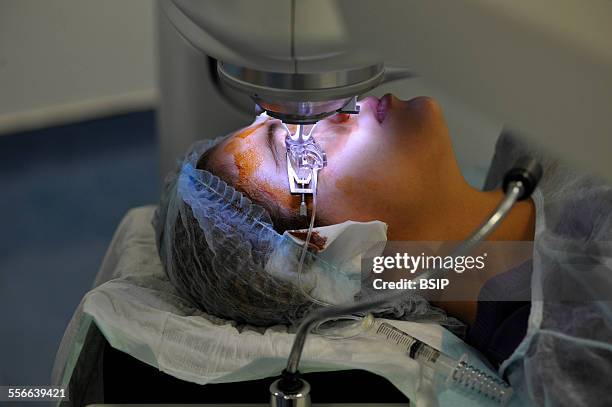 Eye Laser Surgery, Refractive eye surgery at the Adolphe de Rothschild Ophthalmology Foundation in Paris, Eye surgery using a femtosecond laser and...