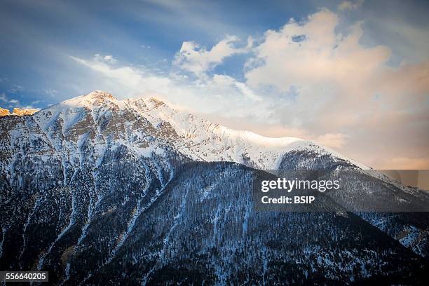 Mountain, The Ubaye Valley in the Alpes de Haute-Provence, France.