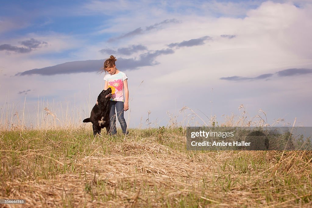Labranard A Girl And Her Dog Looking At One Another High-Res Stock Photo - Getty ...