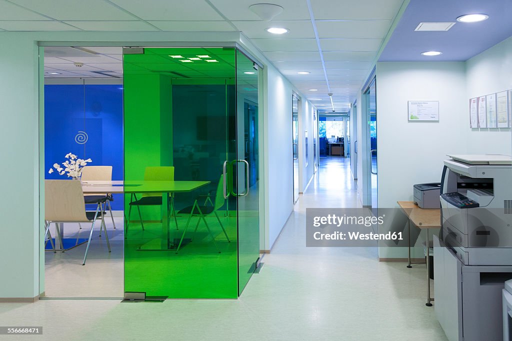Corridor and conference room in a modern building