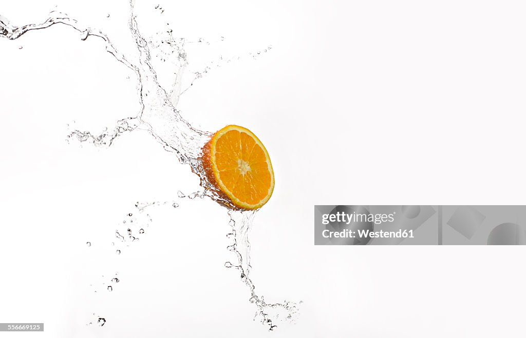Orange and splash of water