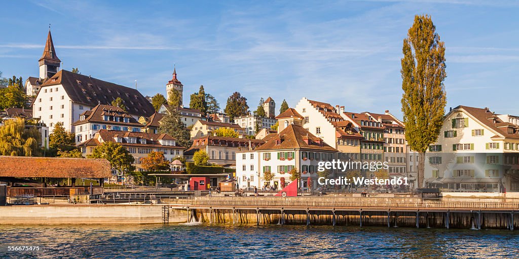 Switzerland, Canton of Lucerne, Lucerne, Old town, Musegg wall and Musegg towers, needle dam