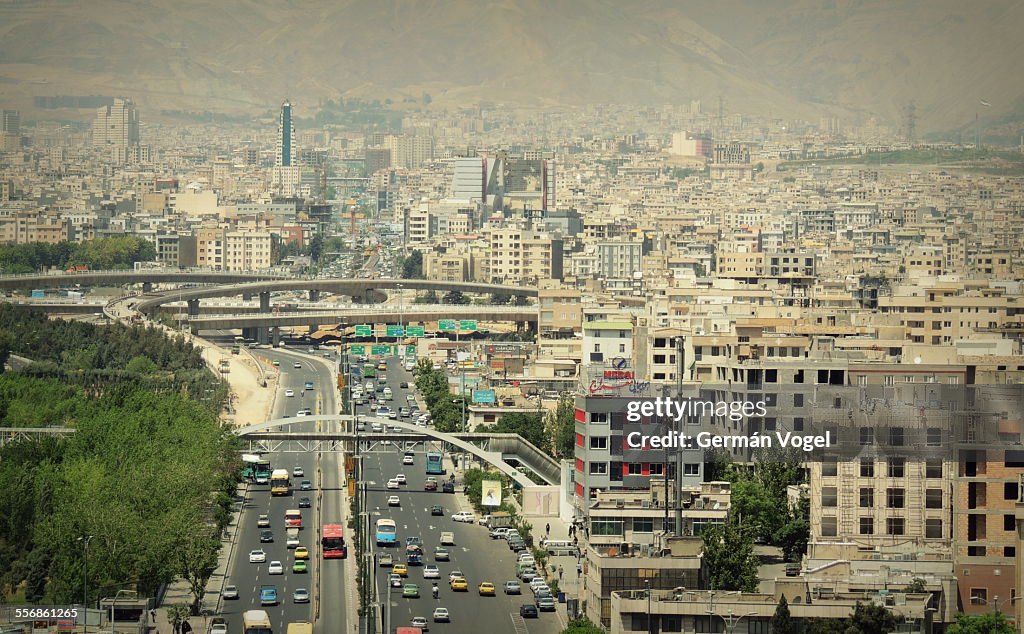 Tehran Highways Tehran Skyline And Highway Junctions From Azadi High-Res Stock Photo ...