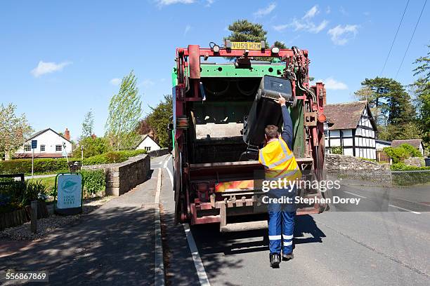 rural refuse collection, herefordshire - bin men stock pictures, royalty-free photos & images