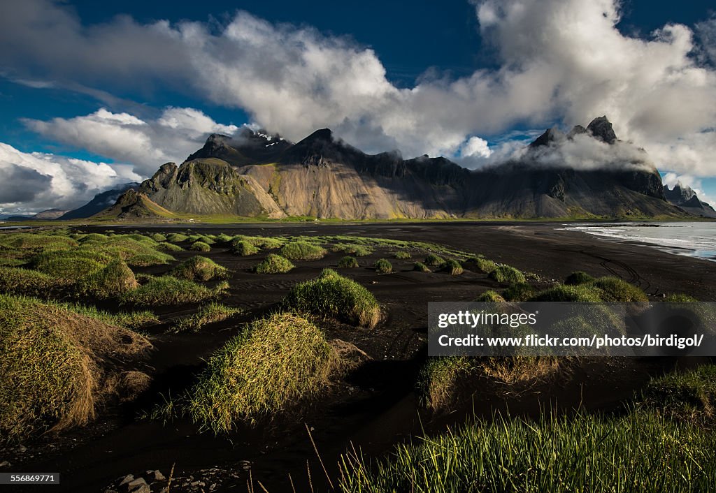 Black sand dune ant The Vestrahorn, Iceland
