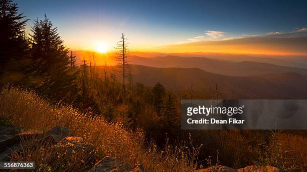 clingman's dome at sunrise - appalachian rock layers stock pictures, royalty-free photos & images