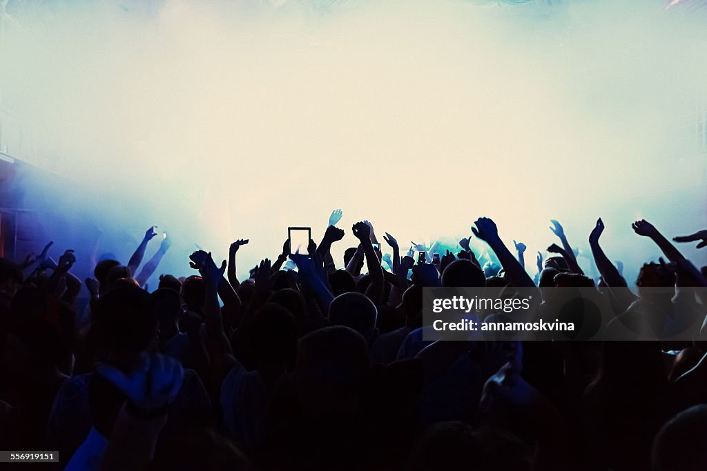 Silhouette of a crowd at a concert