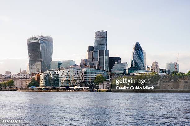 london financial district. - general views of the london skyline stockfoto's en -beelden