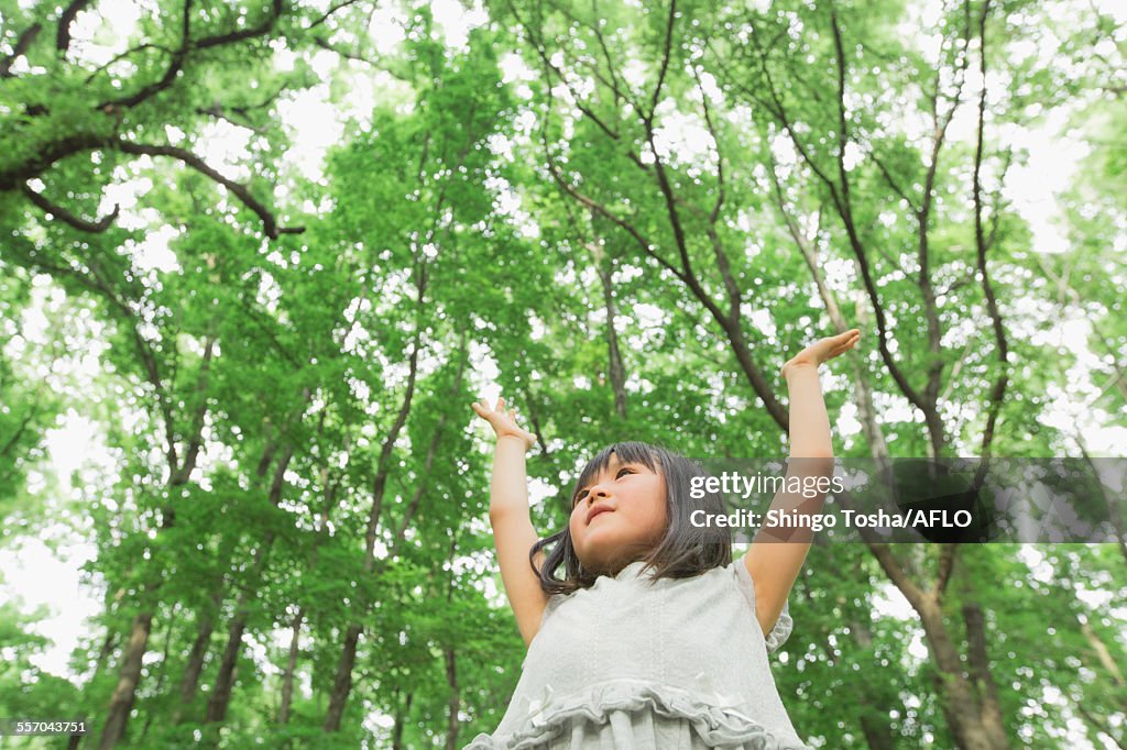 Japanese kid in a park