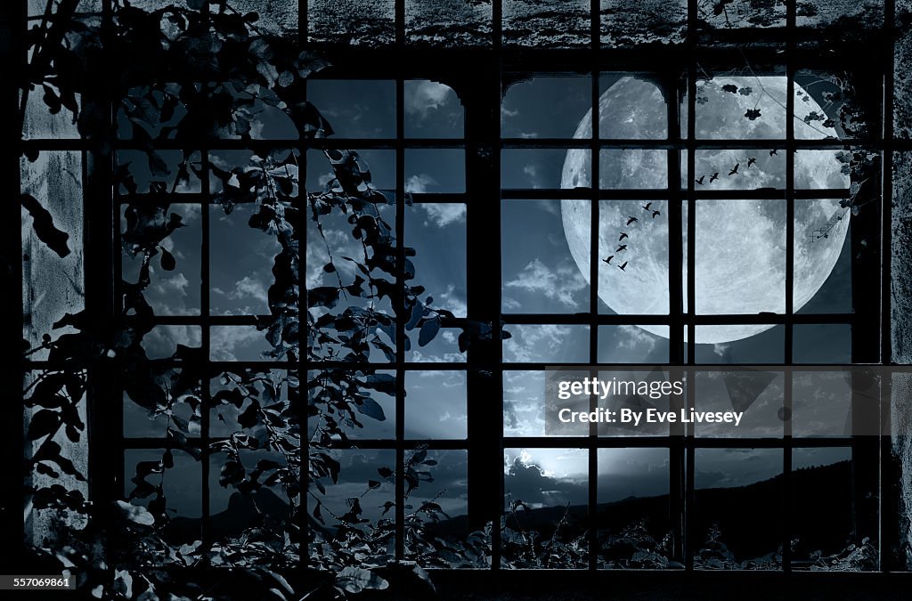 Moon Through The Window High-Res Stock Photo - Getty Images