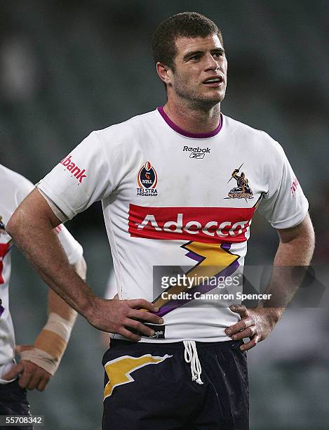 Matt King of the Storm looks dejected during the NRL 1st Semi Final between the Melbourne Storm and the North Queensland Cowboys at Aussie Stadium...