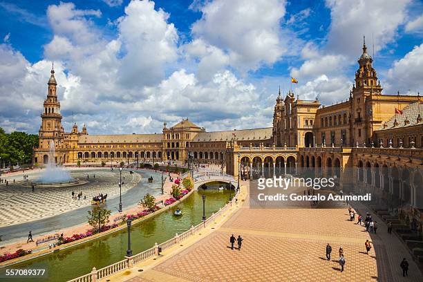 spain square in seville. - seville stock pictures, royalty-free photos & images