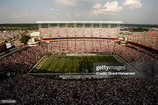 An announced crowd of over 82,000 watches a game between the South Carolina Gamecocks and the Alabama Crimson Tide on September 17, 2005 at...