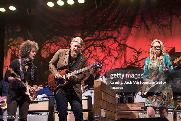 American Blues and Rock group the Tedeschi Trucks Band perform opening night of the 30th Anniversary season of Central Park SummerStage, New York,...