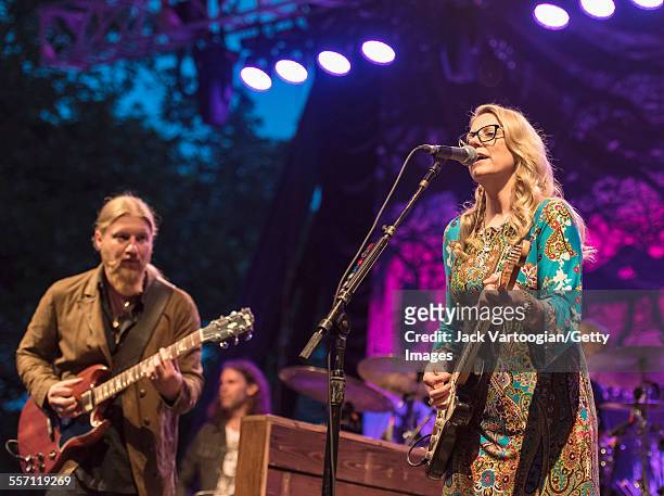 Married American musicians Derek Trucks and Susan Tedeschi perform with the Tedeschi Trucks Band on opening night of the 30th Anniversary season of...