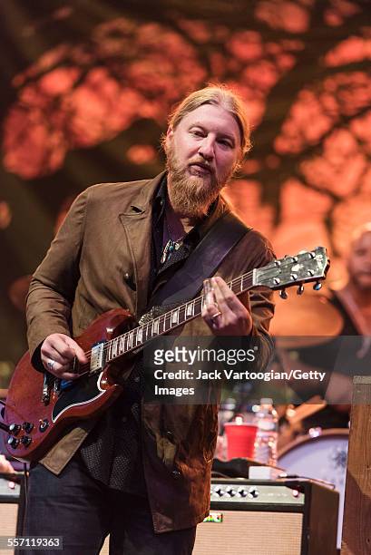 American musician Derek Trucks plays guitar as he performs with the Tedeschi Trucks Band on opening night of the 30th Anniversary season of Central...