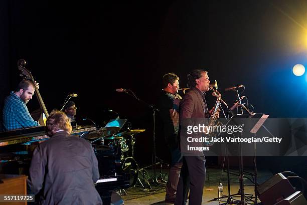 Italian-born, American Jazz musician Rudresh Mahanthappa leads his Bird Calls band as they improvise on the music of Charlie Parker at the NYC Winter...