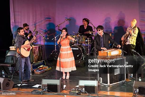 Indian-born, American musician Falu performs with her Bollywood Orchestra at the Jamaica Performing Arts Center in Queens, New York, New York, May 3,...