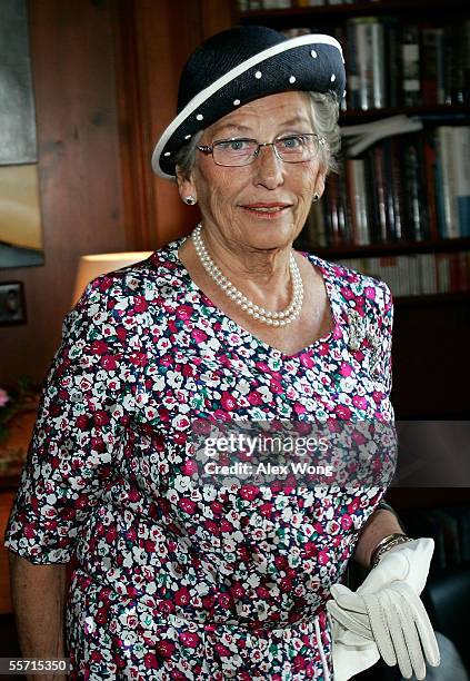 Princess Astrid of Norway attends a media briefing prior to the unveiling ceremony of the statue of her late mother, Crown Princess Martha, at the...