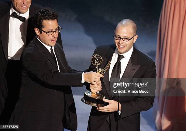Director J. J. Abrams accepts his award for Outstanding Directing for a Drama Series for "Lost" onstage at the 57th Annual Emmy Awards held at the...