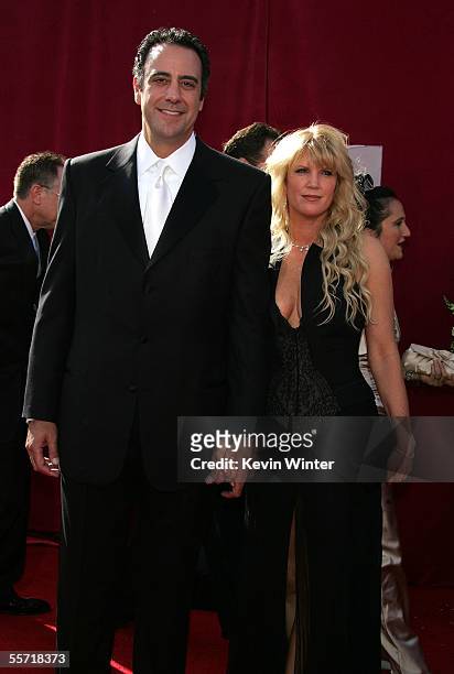 Actor Brad Garrett and Guest Jill Diven arrive at the 57th Annual Emmy Awards held at the Shrine Auditorium on September 18, 2005 in Los Angeles,...
