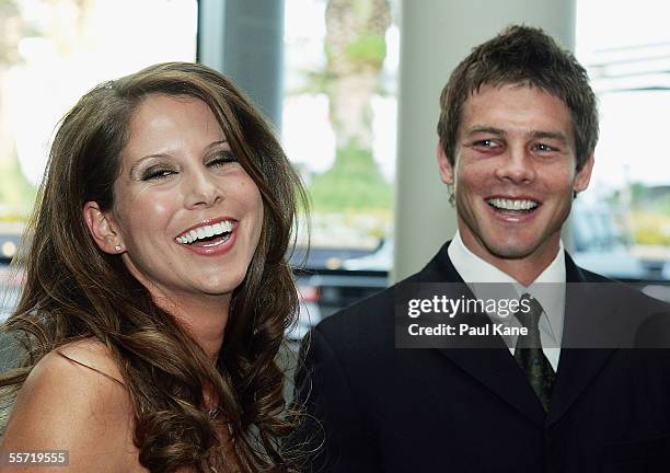 Ben Cousins of the West Coast Eagles and partner Samantha Druce attend the 2005 Brownlow Medal Dinner held at Burswood Resort Grand Ballroom...