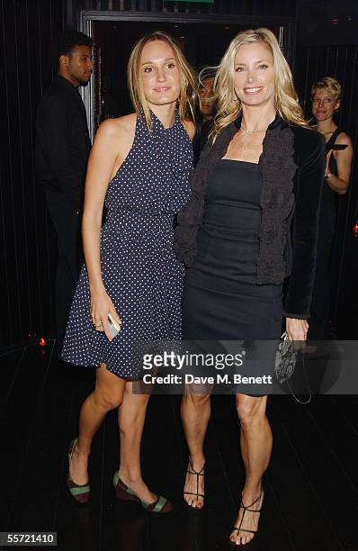Ruby Stewart and Kelly Emberg attend the aftershow party following the London Fashion Week catwalk show for Giles, at AvivA on September 18, 2005 in...