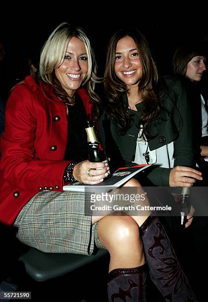 Nicole Appleton and Melanie Blatt attend the Betty Jackson fashion show as part of London Fashion Week Spring/Summer 2006 at the BFC Tent at the...