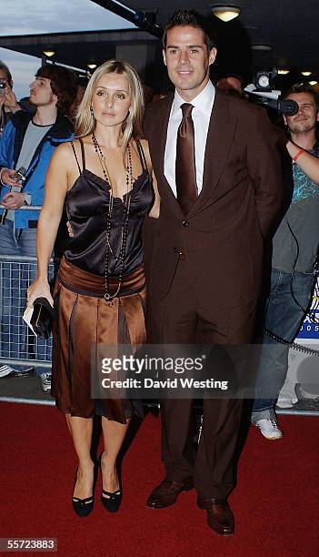 Louise and Jamie Redknapp arrive at the Mastercard FIFPRO World XI Player Awards, the inaugural international peer-voted football awards, at BBC...