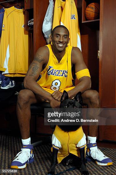 Kobe Bryant of the Los Angeles Lakers poses for the 2005-2006 Lakers Calendar photo shoot September 19, 2005 at the Healthsouth Training Center in El...