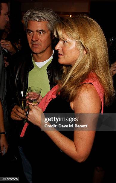 John Frieda and Frances Avery Agnelli attend the store relaunch party celebrating the refurbishment of the Versace London store at Sloane Street on...