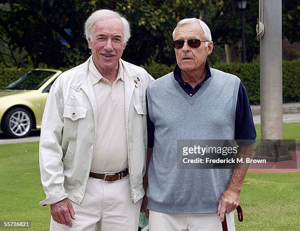 Host Bud Yorkin and Grant Tinker attend the Eighth Annual American Film Institute Golf Classic at the Riviera Country Club on September 19, 2005 in...