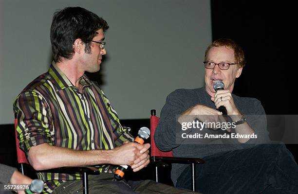 Director Mike Johnson and composer Danny Elfman participate in a Q&A session at the Variety Screening Series of "Corpse Bride" at the Arclight...