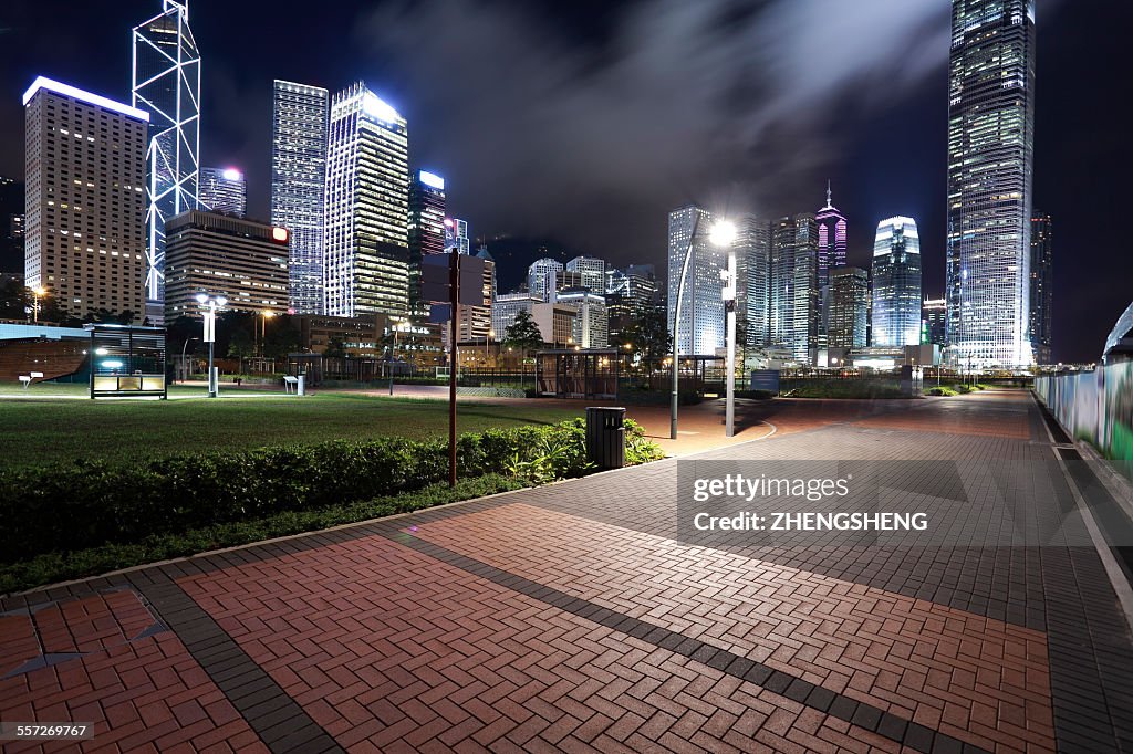 Hong Kong victoria harbour city landmark night