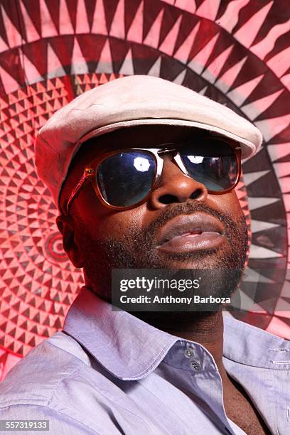 Portrait of American rap artist Black Thought , from the band The Roots, New York, New York, 2014.