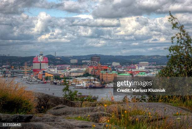gothenburg harbour panoramic view - gothenburg harbour stock pictures, royalty-free photos & images