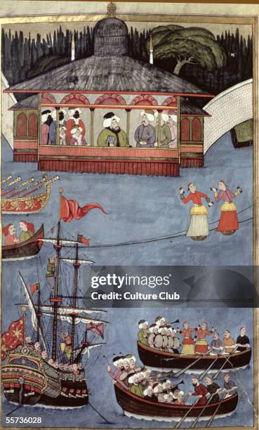 Nautical Festival before Sultan Ahmed III from 'Surname' by Vehbi, c.1720