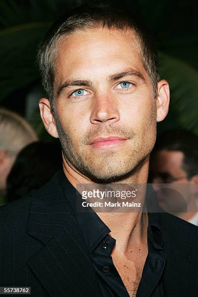 Actor Paul Walker attends the premiere of Sony Pictures "Into the Blue" at the Mann Village Theatre on September 21, 2005 in Westwood, California.