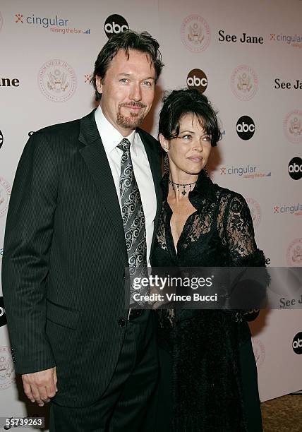 Actress Mary Page Keller and husband, actor Thomas Ian Griffith arrive at the inaugural ball and premiere of ABC's "Commander-in-Chief" held at The...